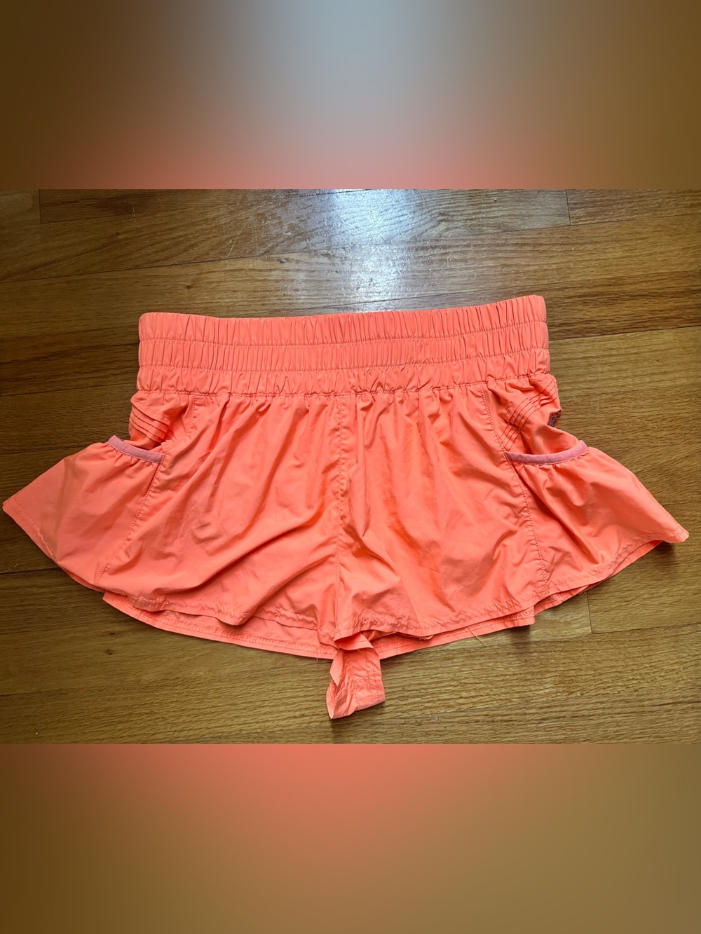 FP Movement by Free People The Way Home Orange Elastic Waist Shorts M Pockets
